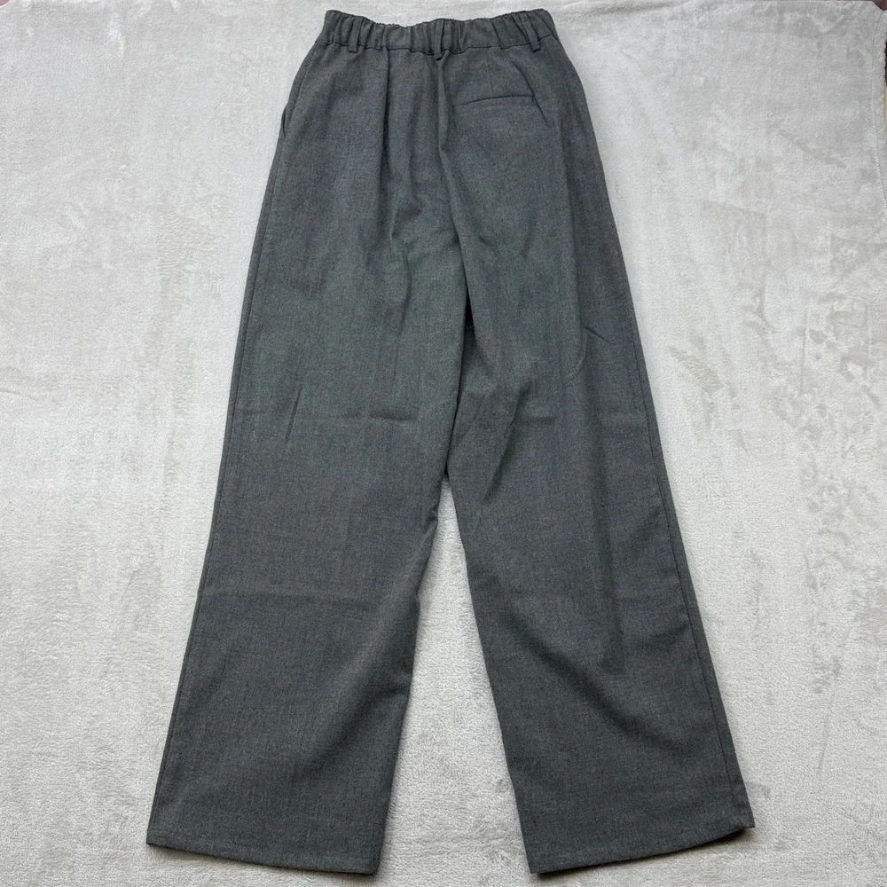 Urban Outfitters Pleated Wide Leg Trousers Women's Small Gray High Waisted Pants